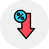 Decrease Creative Icon Design vector