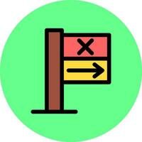 No Turn Right Creative Icon Design vector