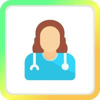 Lady Doctor Creative Icon Design vector