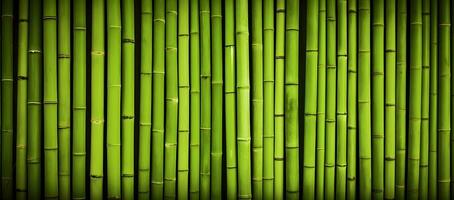 AI generated Natural green bamboo background. photo