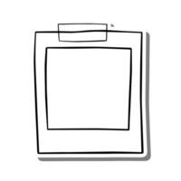 negro línea foto marco con cinta contorno en rectángulo forma. vector ilustración para Decorar tarjeta, texto, social medios de comunicación y ninguna diseño.