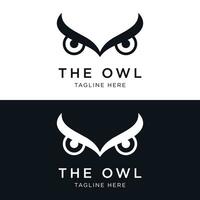 Black owl logo template design with creative idea. vector