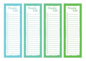 Grocery Shopping list template, printable format A4 vector