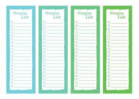 Grocery Shopping list template, printable format A4 vector