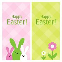 Spring celebration Easter banner. Easter bunny family. Design element. vector