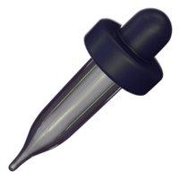 3D render icon of a laboratory pipette png