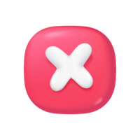 wrong check mark Choosing to decide on something Accept and reject buttons. 3d illustration. png