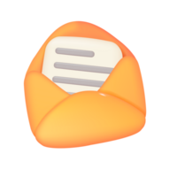 Envelope icon. Email notifications to receive news and online documents. 3D Illustration. png