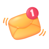 Envelope icon. Email notifications to receive news and online documents. 3D Illustration. png