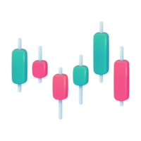 3d vektor ljusstake diagram fluktuera med de värld ekonomisk index. png