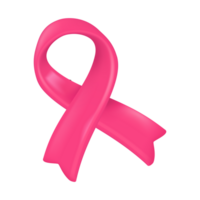 3D Pink Cancer Ribbon. Symbol of the crossed ribbon campaign for awareness and prevention of cancer png