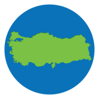 Map of Turkey. Turkish map green color in globe design with blue circle color. png