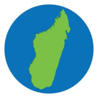 madagaskar Karta. Karta av madagaskar grön Färg i klot design med blå cirkel Färg. png