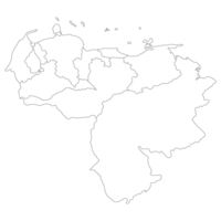 Venezuela map. Map of Venezuela in set in white png