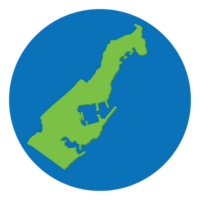 Mônaco mapa. mapa do Mônaco dentro verde cor dentro globo Projeto com azul círculo cor. png