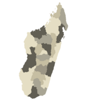 Madagaskar Karte. Karte von Madagaskar im administrative Provinzen im Mehrfarbig png