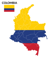 Colombia kaart. kaart van Colombia met Colombia vlag png