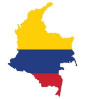 Colombia map. Map of Colombia with Colombia flag png