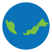 Malaysia map. Map of Malaysia in green color in globe design with blue circle color. png