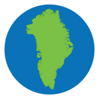 Greenland map. Map of Greenland green color in globe design with blue circle color. png