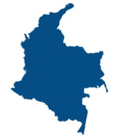 Colombia mapa. mapa de Colombia en azul color png