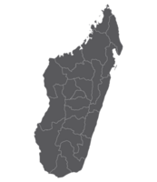 Madagascar map. Map of Madagascar in administrative provinces in grey color png