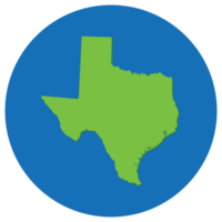 texas Estado mapa dentro globo forma verde com azul volta círculo cor. mapa do a nos Estado do texas. png