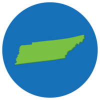 carte de Tennessee dans globe forme vert avec bleu rond cercle couleur. Tennessee carte. Etats-Unis carte png