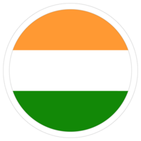 India flag  in round circle. Flag of India png