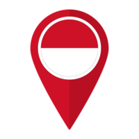 Indonesia or Monaco flag on map pinpoint icon isolated. Flag of Indonesia or Monaco png