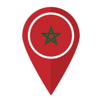 Marokko Flagge auf Karte punktgenau Symbol isoliert. Flagge von Marokko png