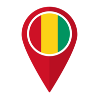 Guinea flag on map pinpoint icon isolated. Flag of Guinea png