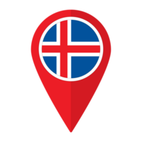 Iceland flag on map pinpoint icon isolated. Flag of Iceland png
