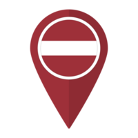 Latvia flag on map pinpoint icon isolated. Flag of Latvia png