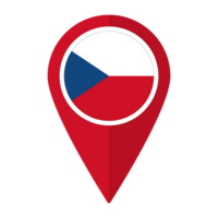 Tschechisch Republik Flagge auf Karte punktgenau Symbol isoliert. Flagge von Tschechisch Republik. png
