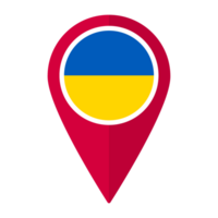 Ukraine flag on map pinpoint icon isolated. Flag of Ukraine png