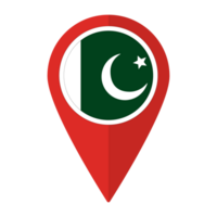 Pakistan bandiera su carta geografica Pinpoint icona isolato. bandiera di Pakistan png