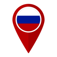 Russia flag on map pinpoint icon isolated. Flag of Russia png