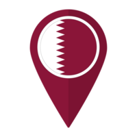 Qatar flag on map pinpoint icon isolated. Flag of Qatar png