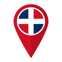 Dominican flag on map pinpoint icon isolated. Flag of Dominican png