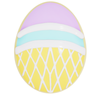 Easter holiday dessert easter egg sugar cookie on transparent background, 3D rendering png