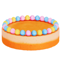 Easter holiday dessert Carrot Cake Cheesecake on transparent background, 3D rendering png