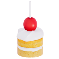 Easter holiday dessert Strawberry Shortcake Skewer on transparent background, 3D rendering png