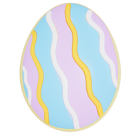 Easter holiday dessert easter egg sugar cookie on transparent background, 3D rendering png