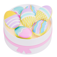 Easter holiday dessert Easter Egg Sugar Cookies with box on transparent background, 3D rendering png