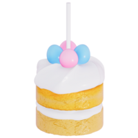 Easter holiday dessert easter egg Shortcake Skewer on transparent background, 3D rendering png