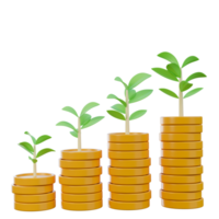 Growing Money - Plant On Coins - Finance And Investment Concept png