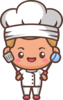 linda pequeño chico cocinero personaje png