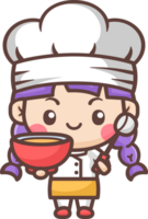 Cute little girl chef character png