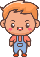 Cute happy little boy cartoon illustration png